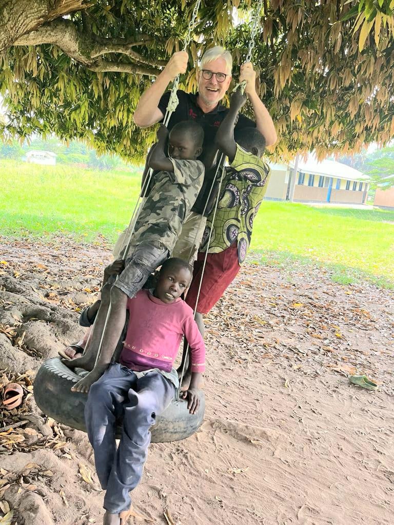 The tyre swing in use